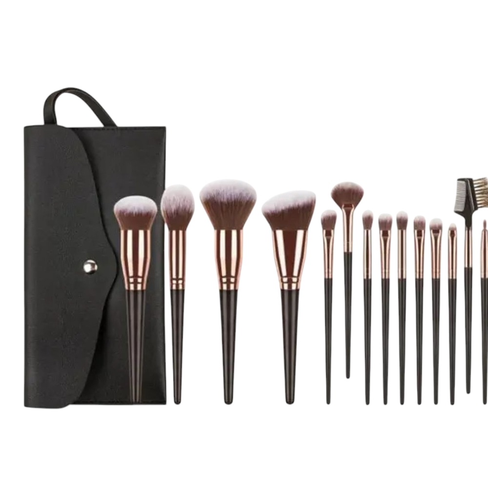 JLP Style 15 Pieces  Makeup Brush Set with Case
